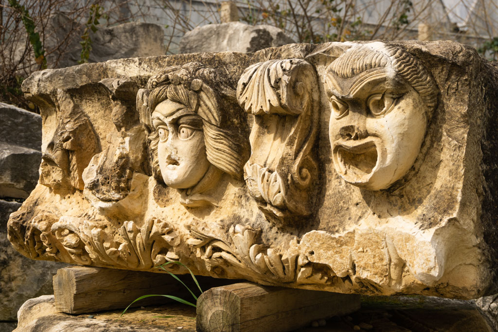 Ancient Greek Theater Comedy small Mask